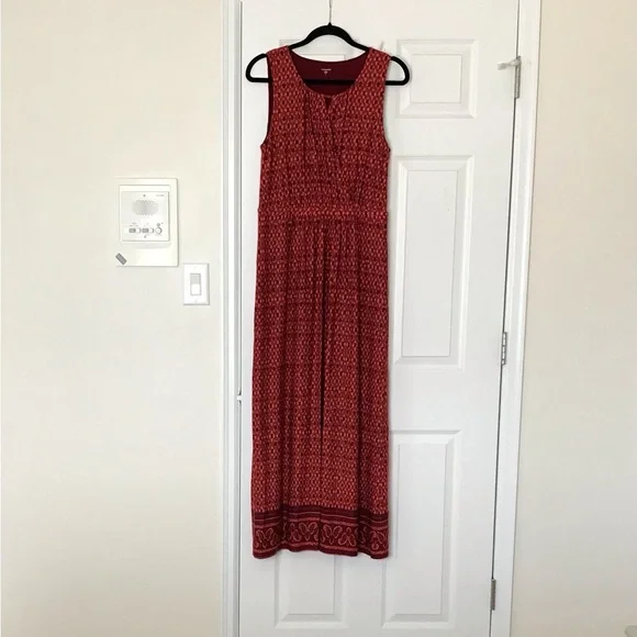 Garnet Hill | Dresses | Garnet Hill Red Sleeveless Maxi Dress L | Poshmark